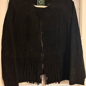 C. Wonder Black Suede Fringe Jacket